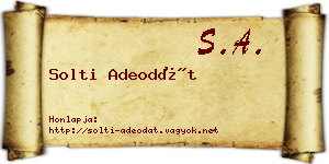 Solti Adeodát névjegykártya